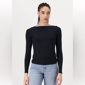 Abercrombie rib slash Boat neck sweater